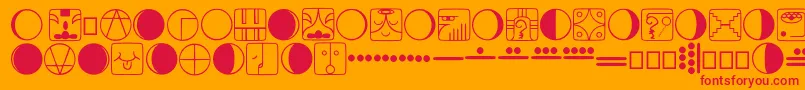 Tzolkin Font – Red Fonts on Orange Background
