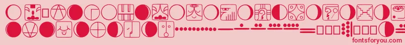 フォントTzolkin – ピンクの背景に赤い文字