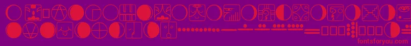 フォントTzolkin – 紫の背景に赤い文字