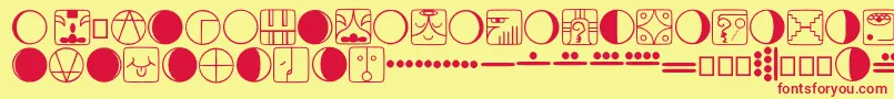 Tzolkin Font – Red Fonts on Yellow Background