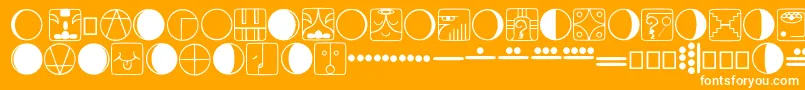 Шрифт Tzolkin – белые шрифты на оранжевом фоне