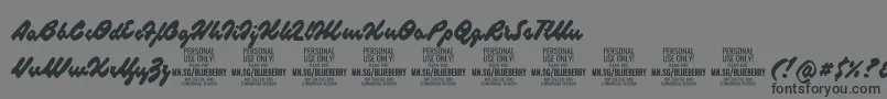 BlueberryscriptPersonalUse Font – Black Fonts on Gray Background