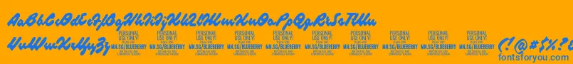 BlueberryscriptPersonalUse Font – Blue Fonts on Orange Background