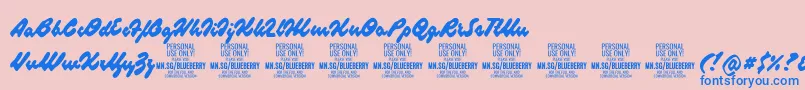 BlueberryscriptPersonalUse Font – Blue Fonts on Pink Background