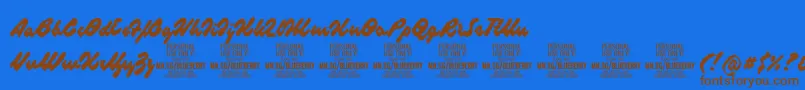 BlueberryscriptPersonalUse Font – Brown Fonts on Blue Background