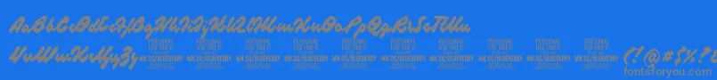 BlueberryscriptPersonalUse Font – Gray Fonts on Blue Background