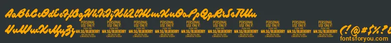 BlueberryscriptPersonalUse Font – Orange Fonts on Black Background