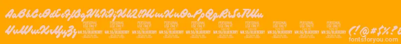 BlueberryscriptPersonalUse-Schriftart – Rosa Schriften auf orangefarbenem Hintergrund