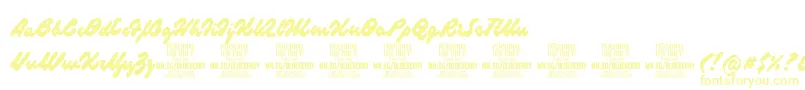 BlueberryscriptPersonalUse Font – Yellow Fonts on White Background