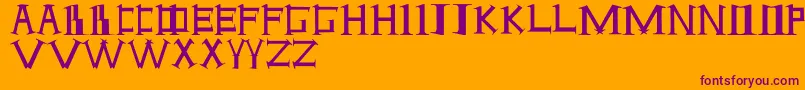 Antioch Font – Purple Fonts on Orange Background