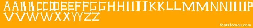 Antioch Font – White Fonts on Orange Background