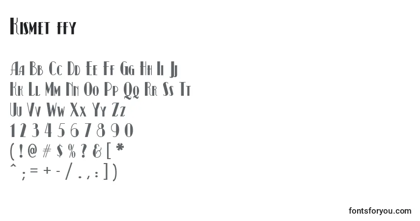 Schriftart Kismet ffy – Alphabet, Zahlen, spezielle Symbole