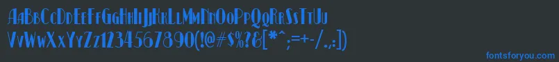 Kismet ffy Font – Blue Fonts on Black Background