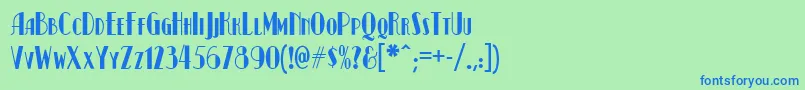 Kismet ffy Font – Blue Fonts on Green Background