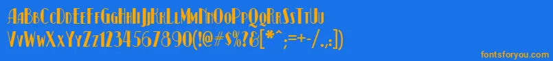 Kismet ffy Font – Orange Fonts on Blue Background