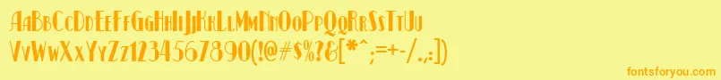 Kismet ffy Font – Orange Fonts on Yellow Background