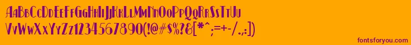 Kismet ffy Font – Purple Fonts on Orange Background