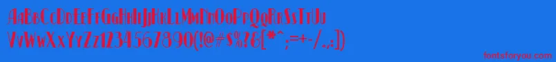 フォントKismet ffy – 赤い文字の青い背景
