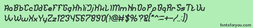 JaguarItalic Font – Black Fonts on Green Background