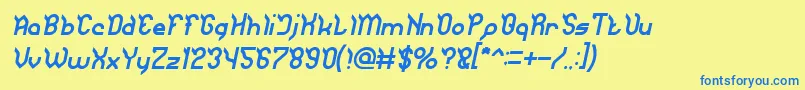 JaguarItalic Font – Blue Fonts on Yellow Background