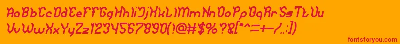 JaguarItalic Font – Red Fonts on Orange Background