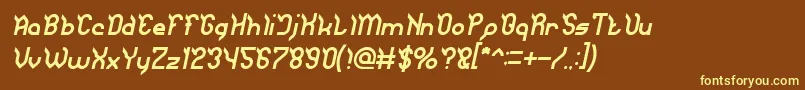 JaguarItalic Font – Yellow Fonts on Brown Background