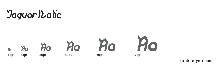 JaguarItalic Font Sizes