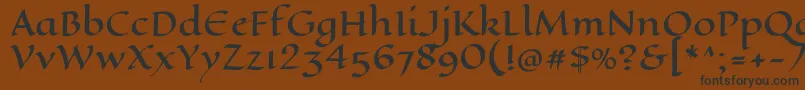 フォントEaglelakeRegular – 黒い文字が茶色の背景にあります