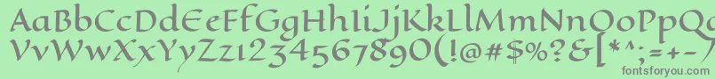 フォントEaglelakeRegular – 緑の背景に灰色の文字