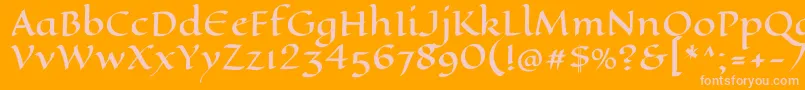 フォントEaglelakeRegular – オレンジの背景にピンクのフォント