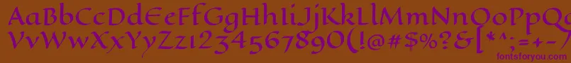 EaglelakeRegular Font – Purple Fonts on Brown Background