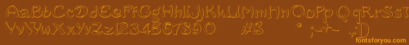 SayonaraBeveledFree Font – Orange Fonts on Brown Background