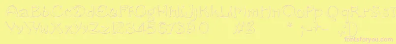 フォントSayonaraBeveledFree – ピンクのフォント、黄色の背景