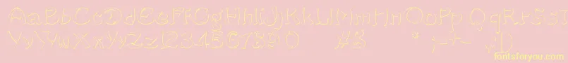 SayonaraBeveledFree Font – Yellow Fonts on Pink Background