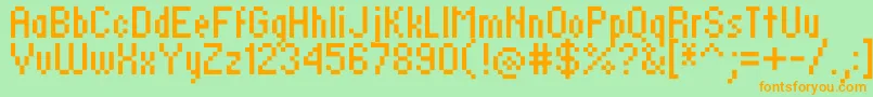 Standard0757 Font – Orange Fonts on Green Background