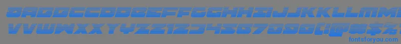 フォントBanjinscanital – 灰色の背景に青い文字