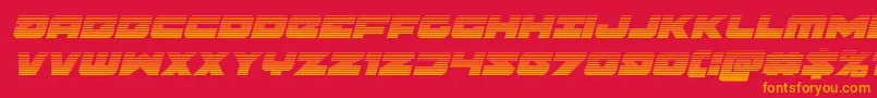 Banjinscanital Font – Orange Fonts on Red Background