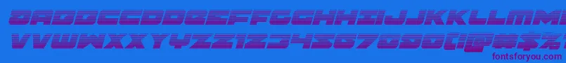 フォントBanjinscanital – 紫色のフォント、青い背景
