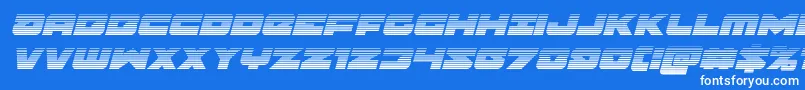 Banjinscanital-Schriftart – Weiße Schriften auf blauem Hintergrund