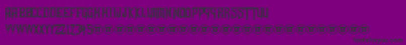 フォントShadowsOfSecurity – 紫の背景に黒い文字