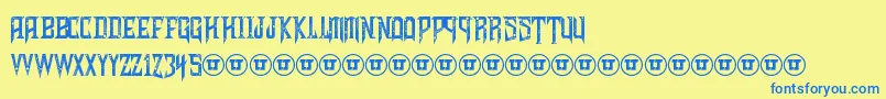 ShadowsOfSecurity Font – Blue Fonts on Yellow Background