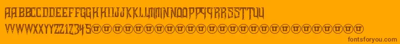 ShadowsOfSecurity-fontti – ruskeat fontit oranssilla taustalla