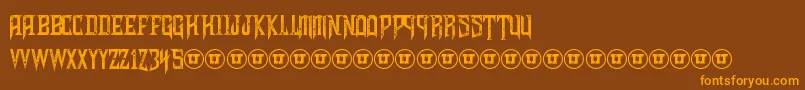 ShadowsOfSecurity-Schriftart – Orangefarbene Schriften auf braunem Hintergrund