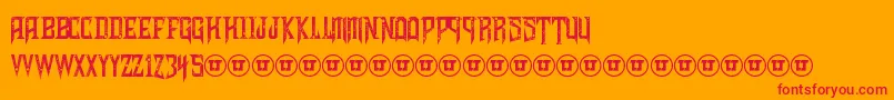 ShadowsOfSecurity-Schriftart – Rote Schriften auf orangefarbenem Hintergrund