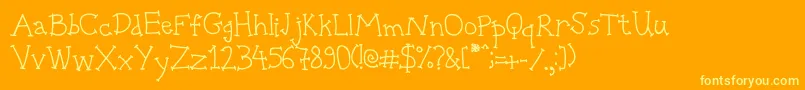 Bpmouse Font – Yellow Fonts on Orange Background