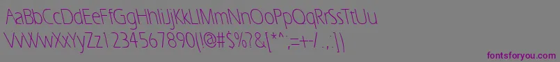 Шрифт ErgoelightcondbsRegular – фиолетовые шрифты на сером фоне