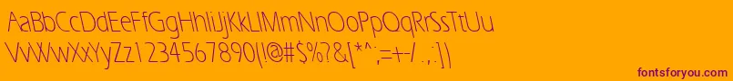 ErgoelightcondbsRegular Font – Purple Fonts on Orange Background