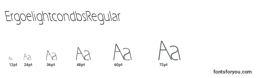 Размеры шрифта ErgoelightcondbsRegular