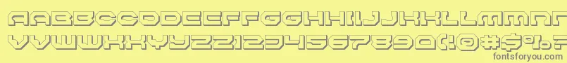 Pulsarclasssolid3D Font – Gray Fonts on Yellow Background