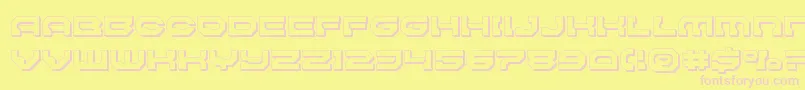 Шрифт Pulsarclasssolid3D – розовые шрифты на жёлтом фоне